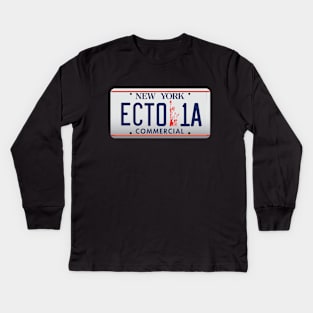 Ecto 1A License Plate Kids Long Sleeve T-Shirt